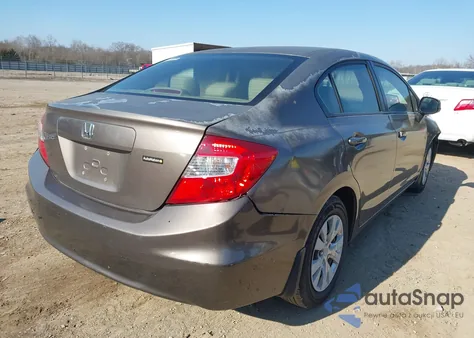 2012 Honda Civic Lx z USA, uszkodzony, nr VIN 2HGFB2F57CH543494